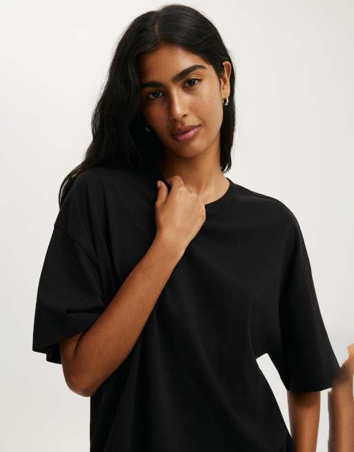Cotton On Boxy short sleeve tee in black, 3 of 4