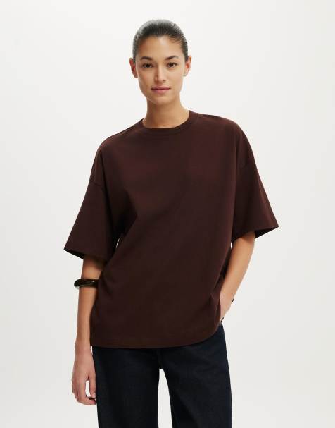 Cotton On Boxy short sleeve tee in brown - view 1
