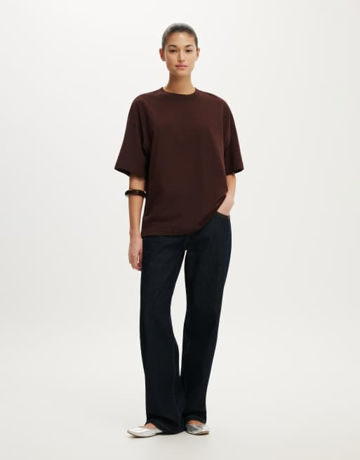 Cotton On Boxy short sleeve tee in brown, 2 of 4
