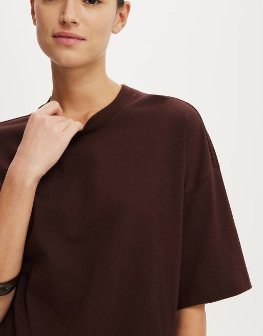 Cotton On Boxy short sleeve tee in brown, 3 of 4