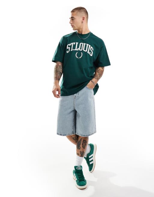 Cotton On - Boxy T-shirt met 'St Louis' print in groen, 4 van 4