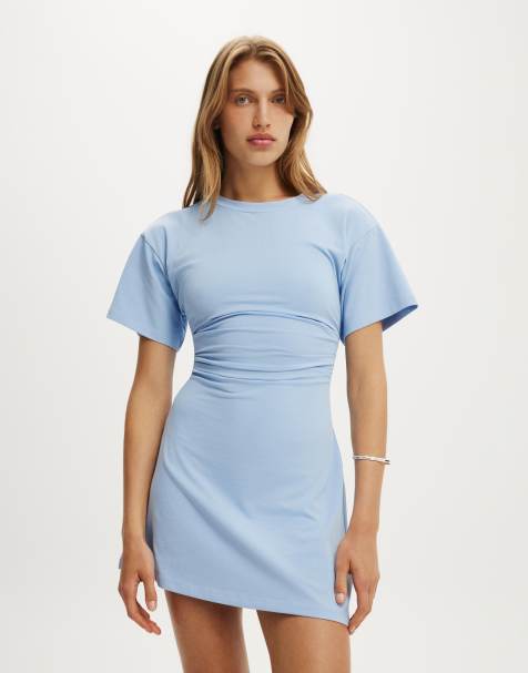 Cotton On Boxy tuck t-shirt mini dress in light/pastel blue - view 1