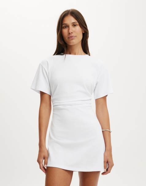 Cotton On Boxy tuck t-shirt mini dress in white - view 1