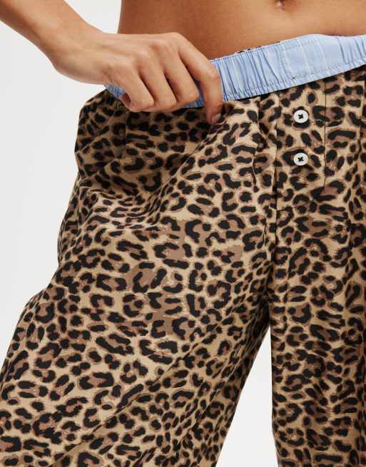 Cotton On – Boyfriend-Boxerhose in Taylor-Blau und Leopardenmuster, 3 von 3