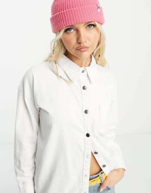 Cotton On boyfriend denim shirt in white 