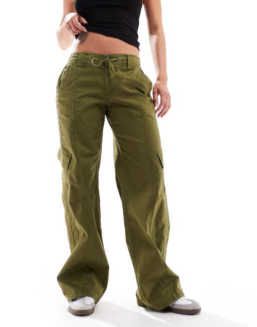 Cotton On Brandi bootleg cargo pants in khaki | ASOS