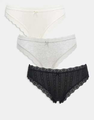 Cotton:On Cotton On briefs multipack in black grey butterscotch