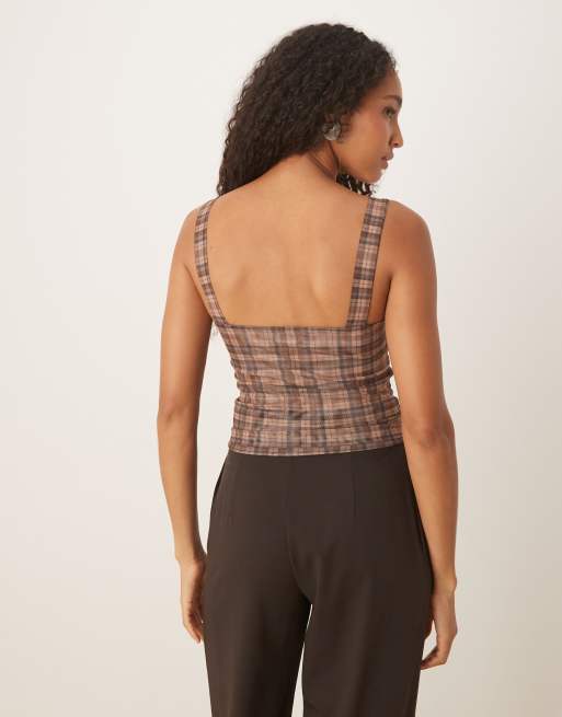 Cotton On Brooke mesh cami in brown - BROWN, 3 of 4