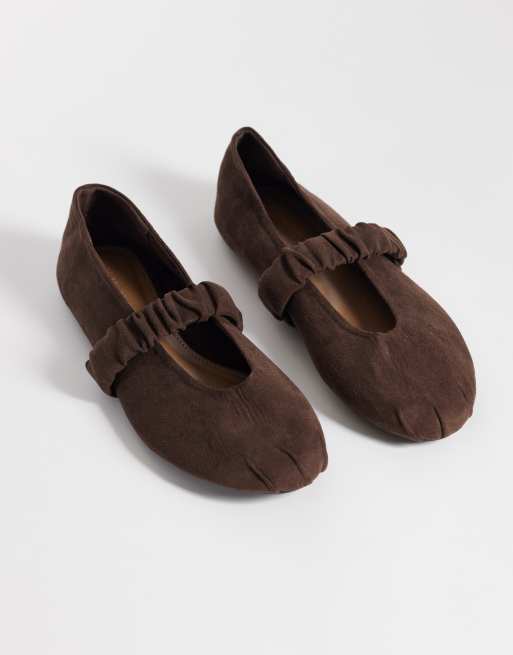 Cotton On Brooklyn mary jane ballet pumps in brown, 2 of 4