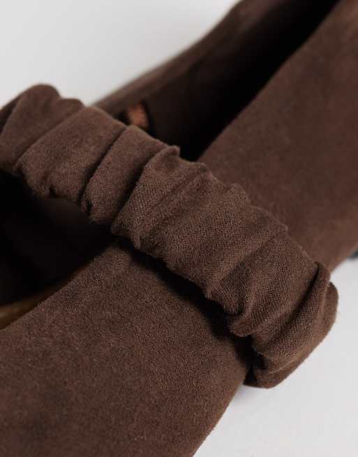Cotton On Brooklyn mary jane ballet pumps in brown, 3 of 4