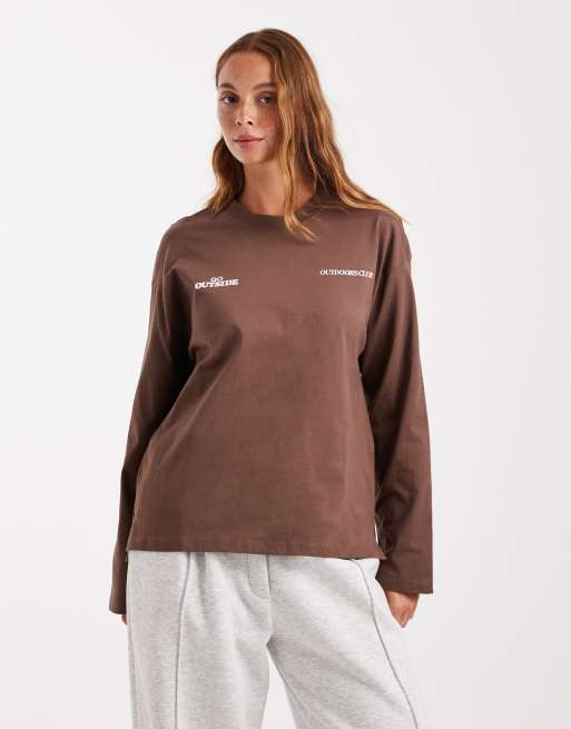 Cotton On – Brungrå, klassisk sweatshirt med långa ärmar och rund halsringning, 4 av 4