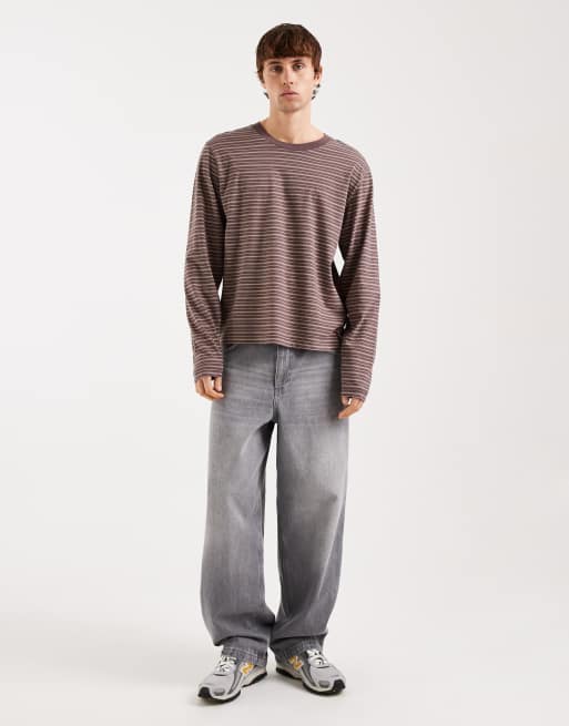 Cotton On – Brunrandig, kort t-shirt med långa ärmar, 2 av 5