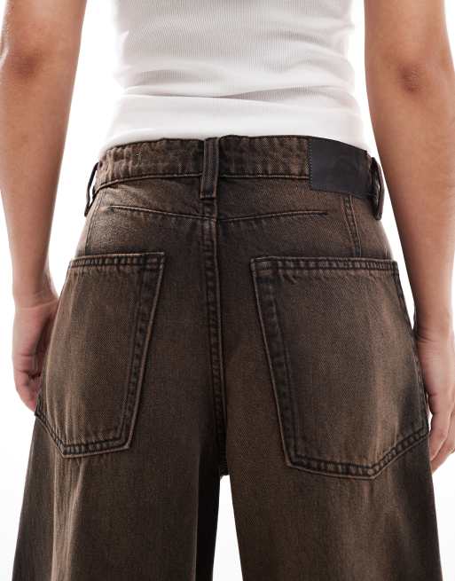Cotton On – Brunsvarta jeans med barrelben och dekorativ söm, 5 av 5