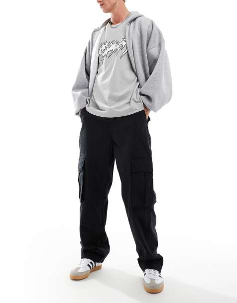Cotton On - Bukser i sort ripstop med utility-lommer i baggy stil - view 1