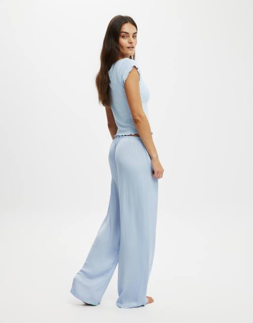 Cotton On Button detail cap sleeve top in blue, 3 of 4