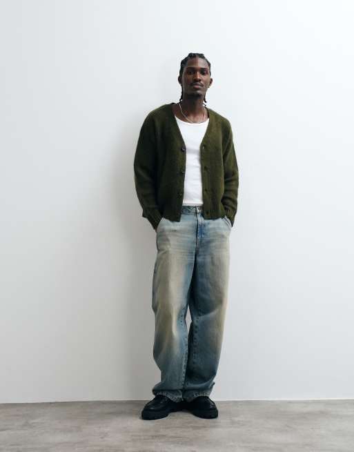 Cotton On button down boxy cardigan in khaki, 2 of 5