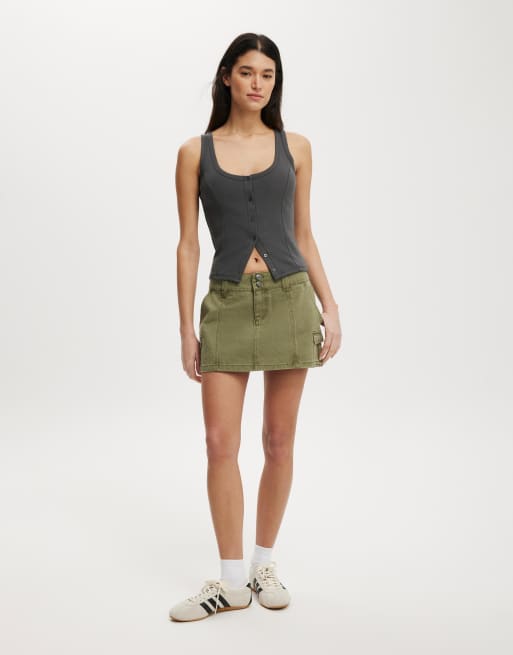 Cotton On Button through tank in charcoal, 4 of 4
