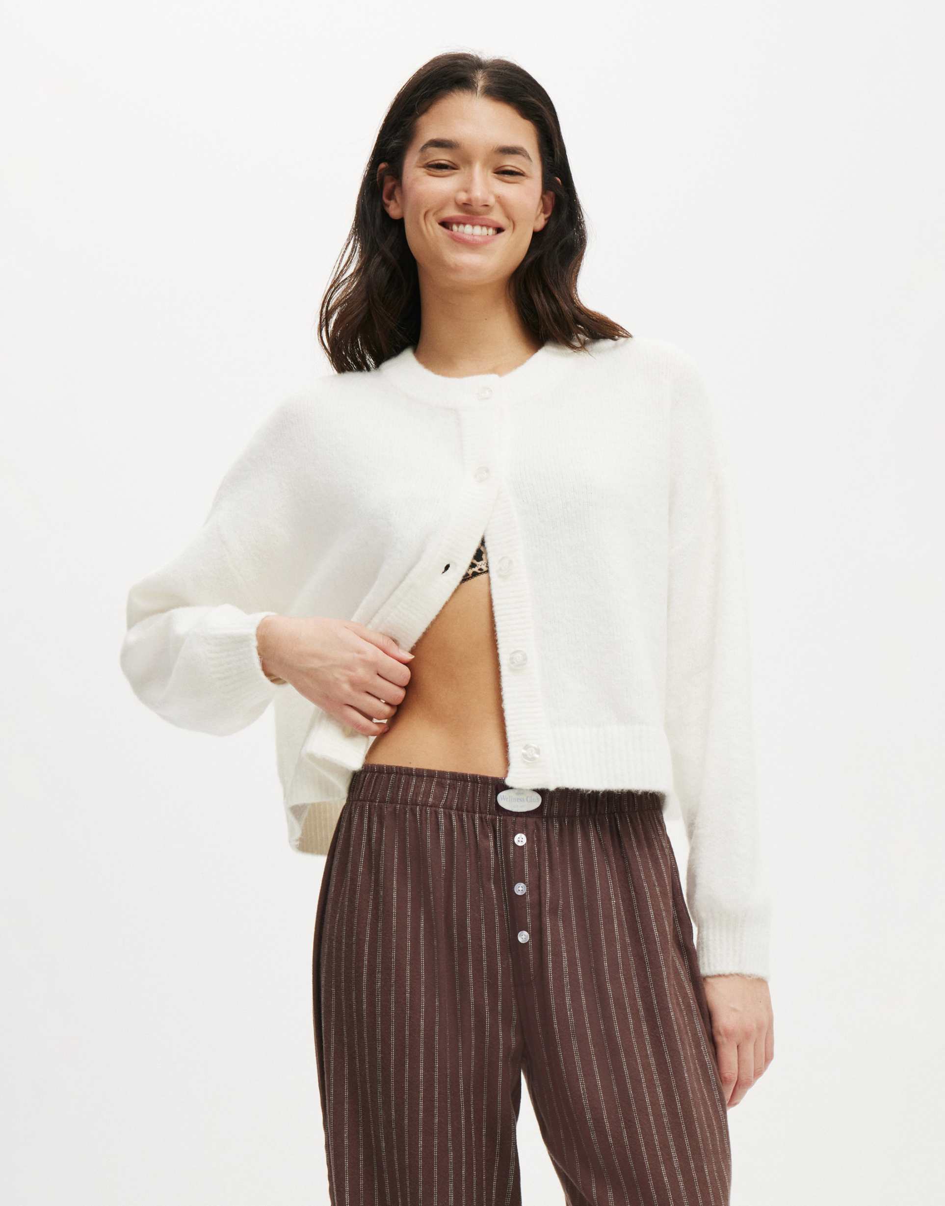 cotton on button up cardigan in white