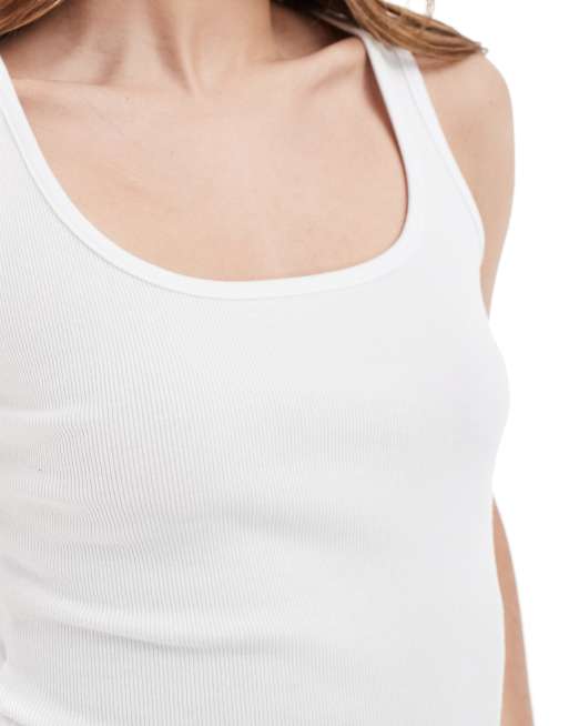 Cotton On - Byron - Confezione da 3 top senza maniche con scollo rotondo nero, bianco e grigio, 2 di 4