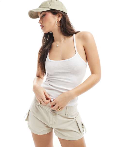 Cotton On - Byron - Hvid cami-top med dyb rund hals - view 1