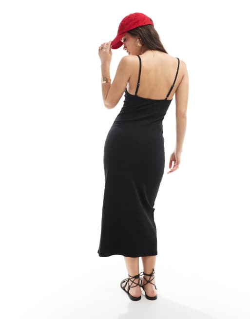 Cotton On - Byron - Maxi jurk met lage rug in zwart, 4 van 4