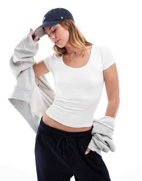 Cotton On Byron square neck short sleeve top in white - view 1