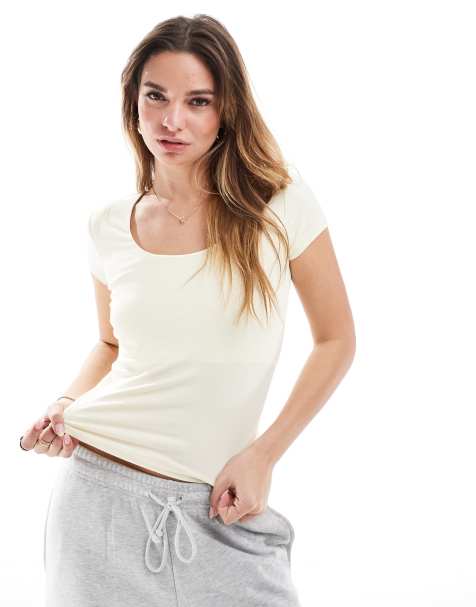 Cotton On - Byron - Top a maniche corte giallo con scollo squadrato - view 1