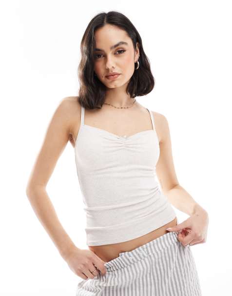Cotton On - Cami-slaaptop met rozet in gemêleerd crème - view 1