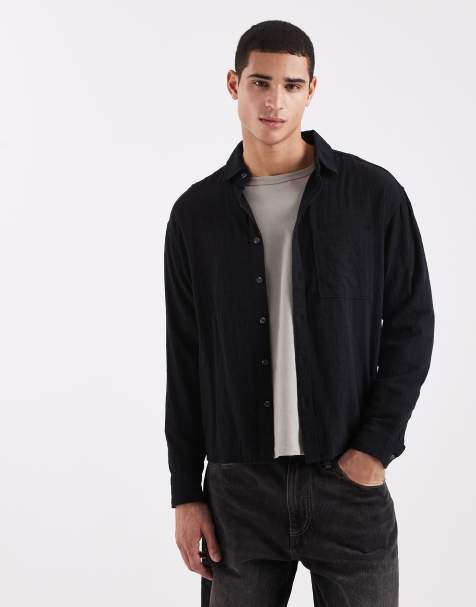 Cotton On - Camicia a maniche lunghe nero slavato - view 1