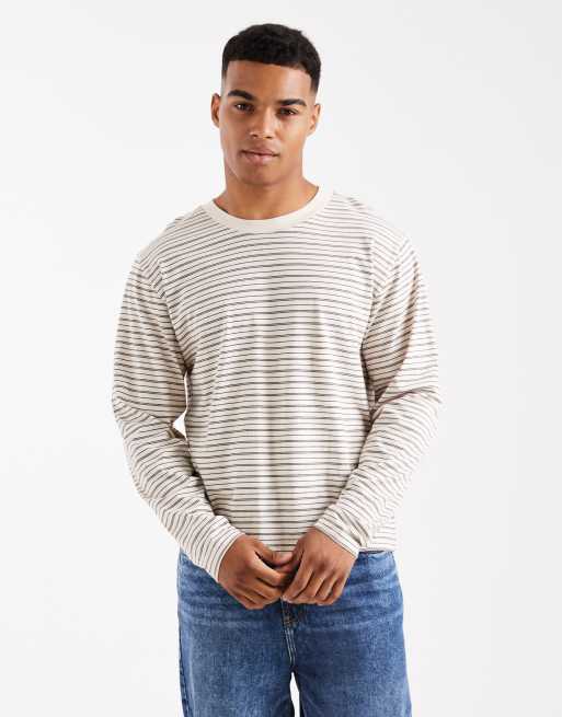 Cotton On - Camiseta multicolor de manga larga y corte cuadrado extragrande