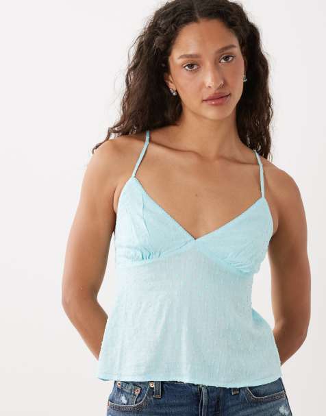 Cotton On - Canottiera in cotone blu laguna a micro pois - view 1