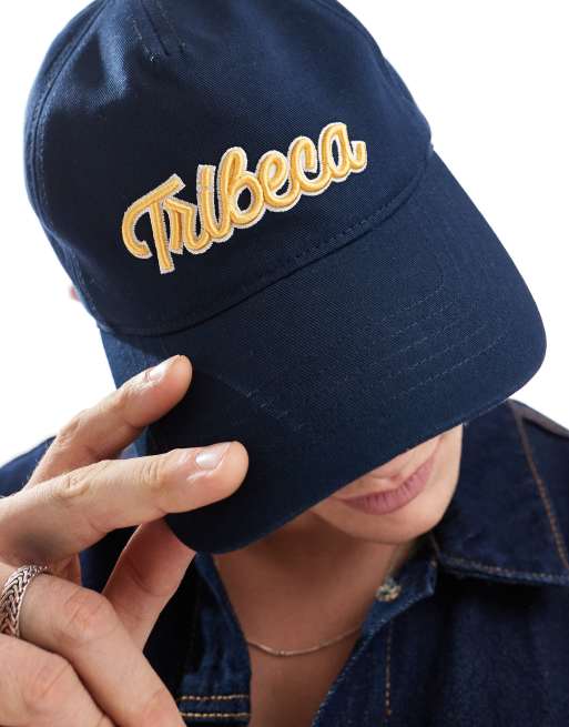 Cotton On cap with Tribeca embroidery in navy | ASOS