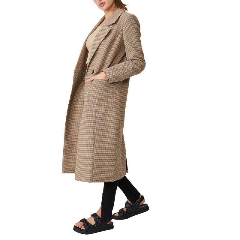 Cappotti Cappotti e Giacche Cotton On - Cappotto lungo color talpa pied de poule con tasca
