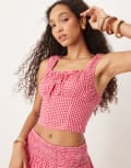 [Cotton:On] Cotton On Cara corset top in red gingham 6 Red Gingham