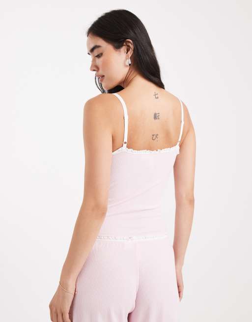 Cotton On - Caraco d'ensemble de pyjama en tissu gaufré à encolure carrée - Blushing bride, 2 de 4