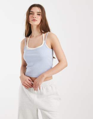 Cotton On - Caraco double épaisseur - Bleu acier délavé