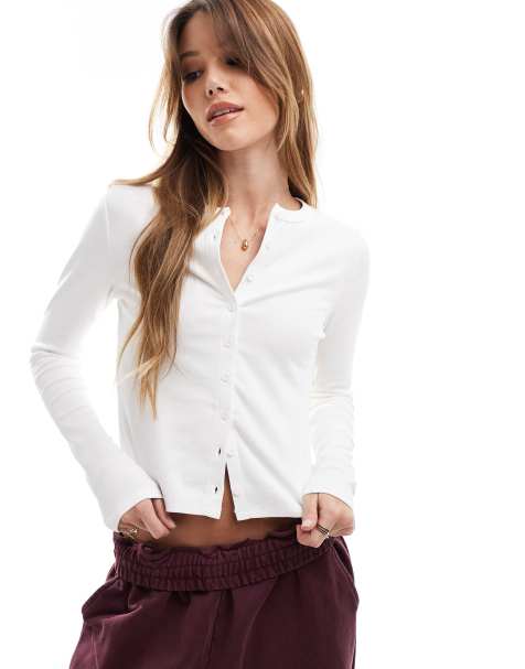Cotton On - Cardigan a maniche lunghe bianco vintage - view 1