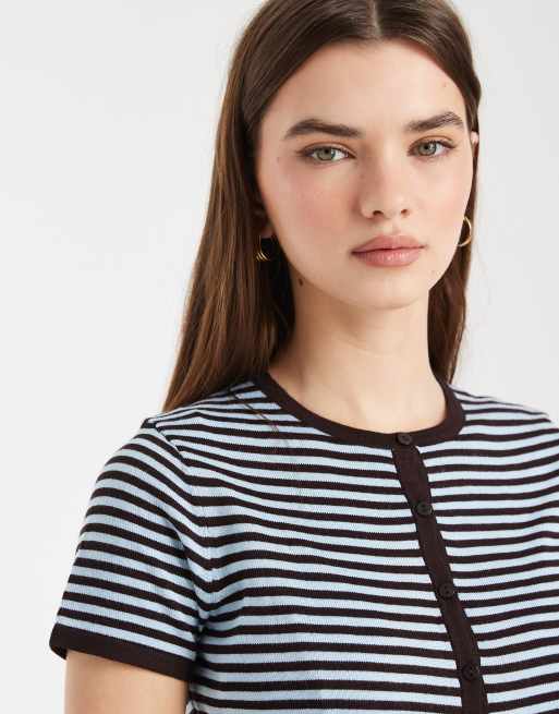 Cotton On - Cardigan girocollo con maniche ad aletta color rovere marino, 3 di 4