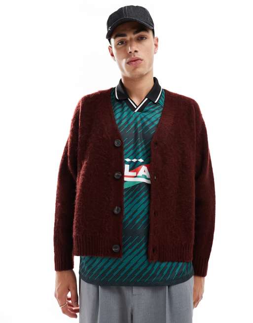 Cotton On - Cardigan squadrato in maglia color mogano
