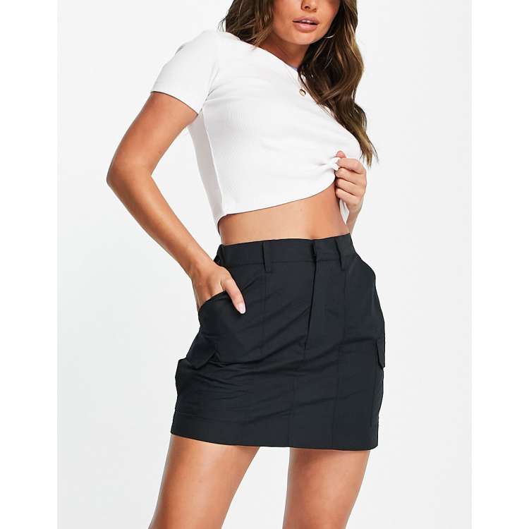 Black mini shop skirt cotton