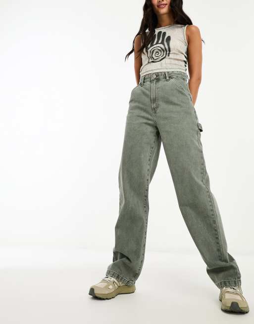 Cotton On - Carpenter - Jeans verde fumo 