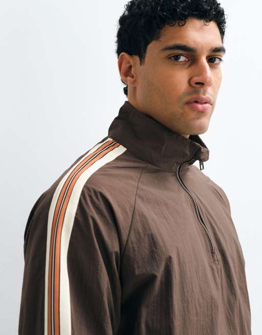 Cotton On - chaqueta spray con media cremallera en marrón, 4 de 5