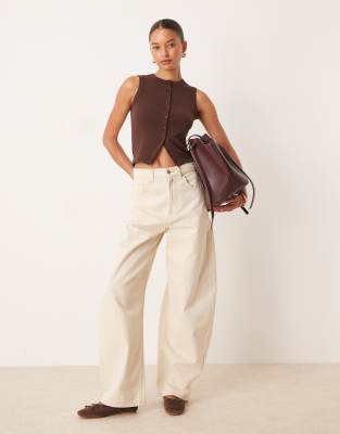 Cotton:on Cotton On Charlie Button Front Tank In Brown