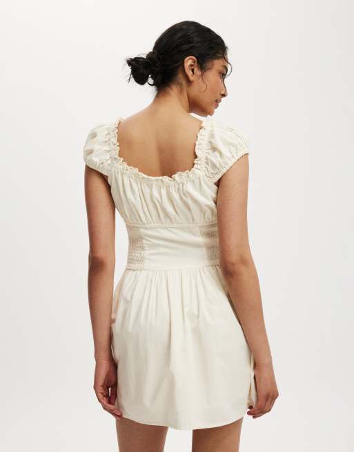 Cotton On Charlotte mini dress in off-white, 3 of 4