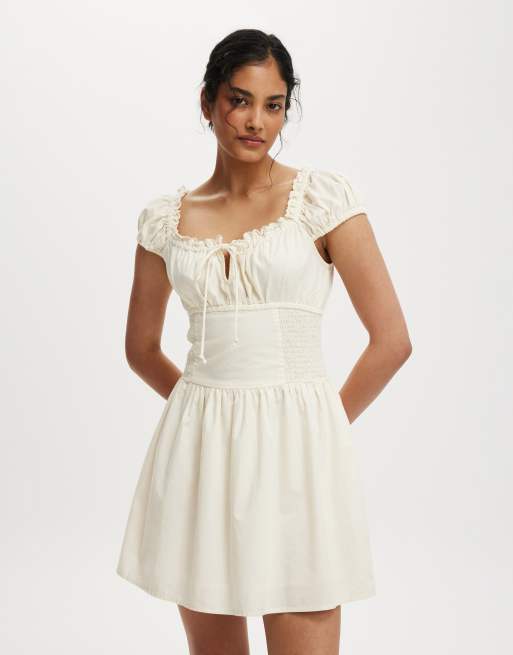 Cotton On Charlotte mini dress in off-white, 4 of 4