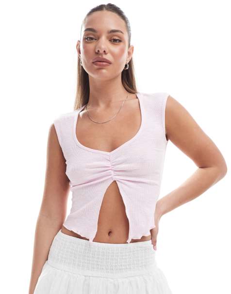 Cotton On – Chelsea – Jasnoróżowy krótki i obcisły T-shirt - view 1