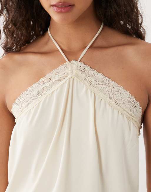 Cotton On chloe halter mini dress in cream, 3 of 4