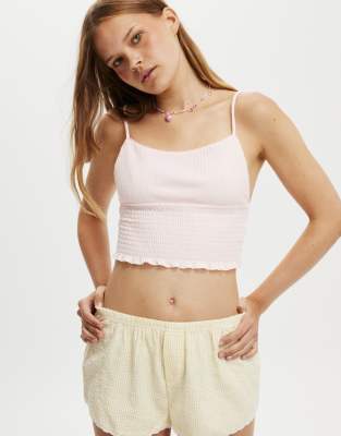 Cotton On Chloe shirred cami in pink  