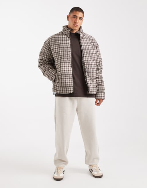 Cotton On - Chokoladebrun cropped dynejakke med tern, 2 af 5