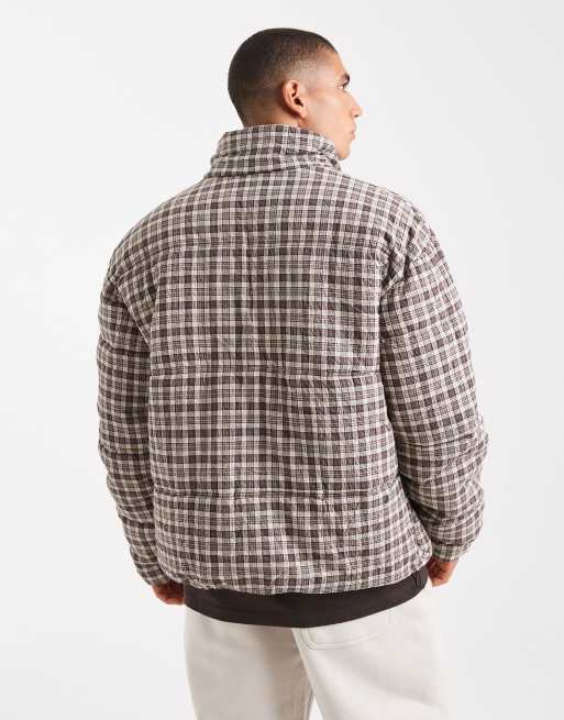 Cotton On - Chokoladebrun cropped dynejakke med tern, 3 af 5